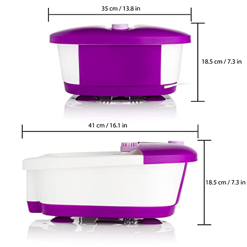 Sensio Spa Foot Massager with Heat and Bubbles, White/Purple