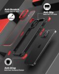 MobNano Ultra Thin Hybrid Case for iPhone 15 - Black/Red
