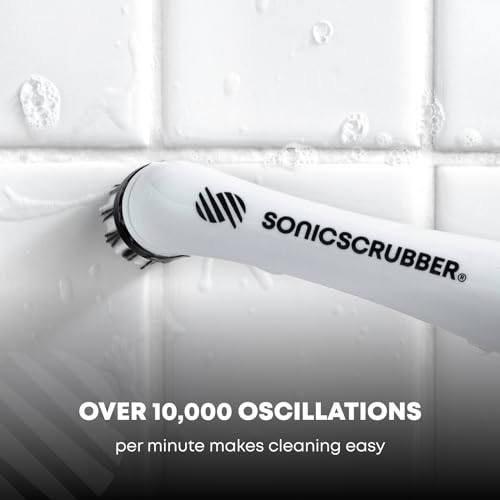 SonicScrubber Household Brush - High Power, 4 Heads, AA Batteries