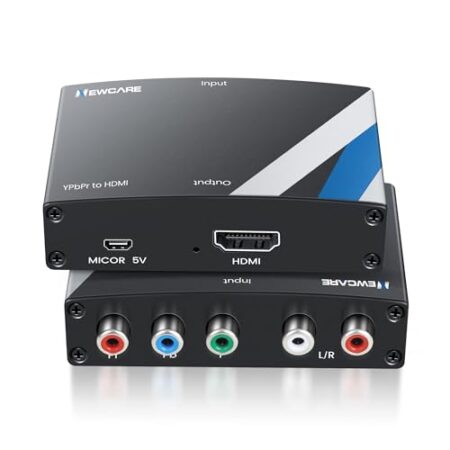 Component to HDMI Converter, 5RCA RGB+R/L Audio, 1080P