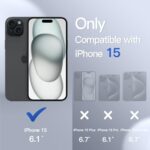 JETech Matte Case for iPhone 15 6.1cm, Storm Blue