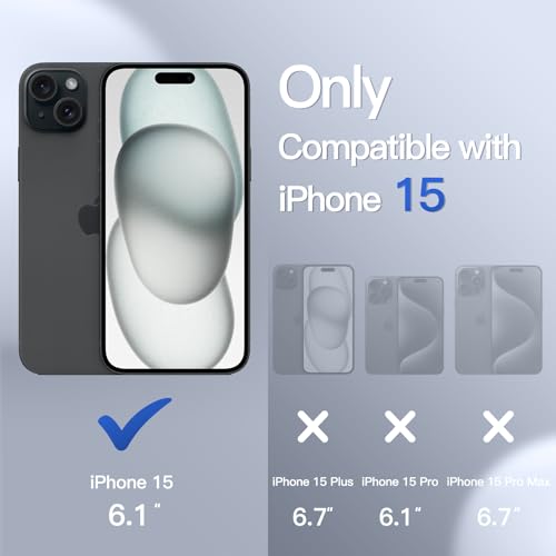 JETech Matte Case for iPhone 15 6.1cm, Storm Blue