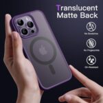 JETech Magnetic Case for iPhone 14 Pro Max, Deep Purple