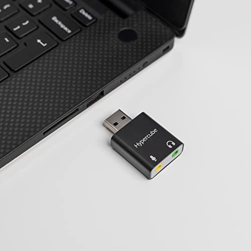 Hypercube USB to 3.5mm Audio Adapter, TRRS with DAC