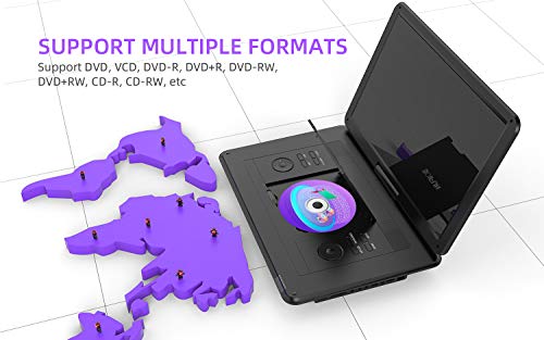 44.5 cm Portable DVD Player with 39.6 cm HD Swivel Screen