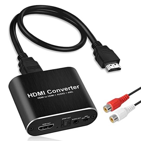 4K HDMI Audio Extractor with 1.2m Cable, Optical & AUX Out