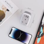 UK to EU Plug Adapter with 3 USB Ports (20W USB-C)