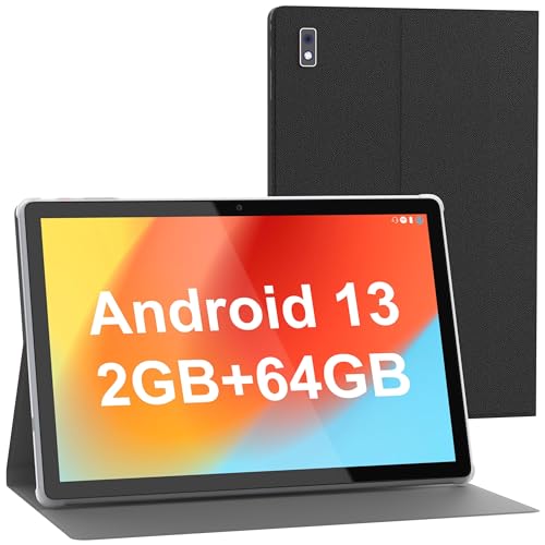 BYYBUO Android 13 Tablet, 10.1" 64GB, 5000mAh, Gray