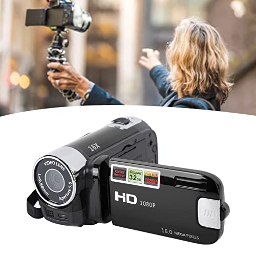 1080P 16MP Handheld Video Camera, 2.7in Screen, 16x Zoom