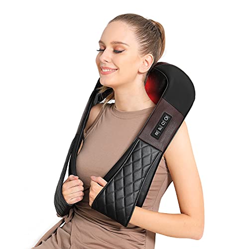 Heated Shiatsu Neck & Back Massager, 4D Deep Tissue
