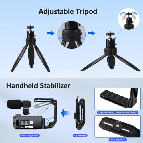 5K 56MP Camcorder WiFi 7.6cm Rotatable Touchscreen Vlogging Kit