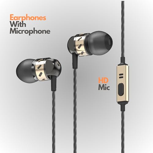 Rockpapa Kids Wired Headphones with Mic, 3.5mm Jack (Red)