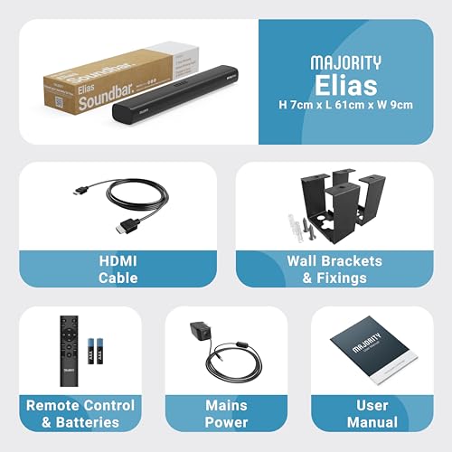 MAJORITY 2.1.2 Dolby Atmos Soundbar | 160W | Bluetooth | HDMI