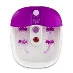 Sensio Spa Foot Massager with Heat and Bubbles, White/Purple