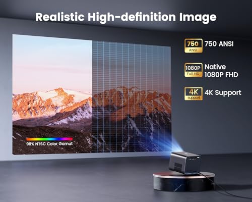 Netflix & Dolby Audio 26000 Lumen Smart Projector, 1080P, 4K