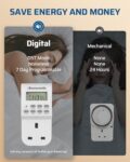 DEWENWILS Digital Lamp Timer Plug, 20 Weekly Settings (2 Pack, 13A/3200W)