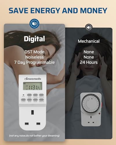 DEWENWILS Digital Lamp Timer Plug, 20 Weekly Settings (2 Pack, 13A/3200W)