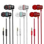 3 Pack Wired In-Ear Earphones with Mic, 3.5 mm, Noise Isolating