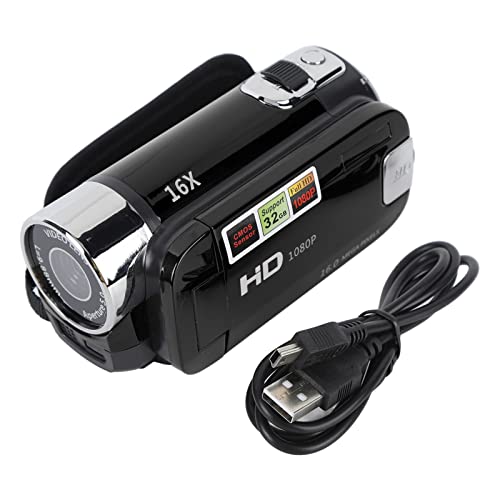 Handheld 1080P 16MP Camcorder, 16x Zoom, 2.7in Screen (Black)