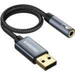 KiWiBiRD USB to 3.5mm Audio Adapter, TRRS 4-pole DAC