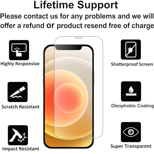 4youquality 4-Pack Screen Protector for iPhone 12/12 Pro