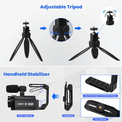 4K 56MP Dual Lens Camcorder WiFi IR Night Vision 16X Zoom