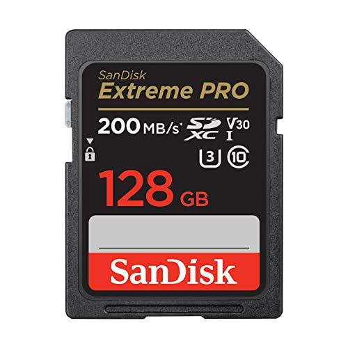 SanDisk 128GB Extreme PRO SDXC Card, 200 MB/s, V30, UHS-I