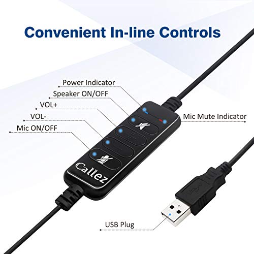 USB Headset with Mic, Noise Cancelling, Audio Controls