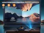 4K 26000 lm FHD 1080P Portable WiFi6 Bluetooth Projector