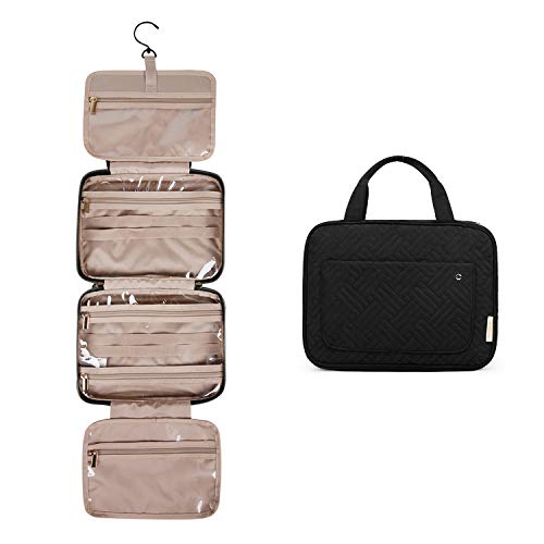 Clear Travel Toiletries Bag, 2 Pcs, TSA Approved, Black