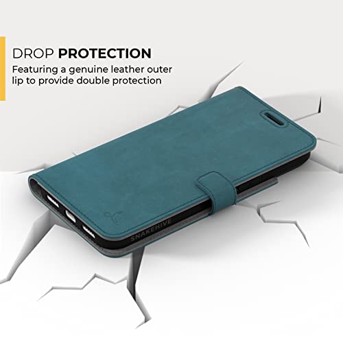 Snakehive iPhone 14 Plus Leather Wallet Case (Teal)