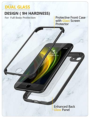 iPhone SE/8 Case with Screen Protector, Black