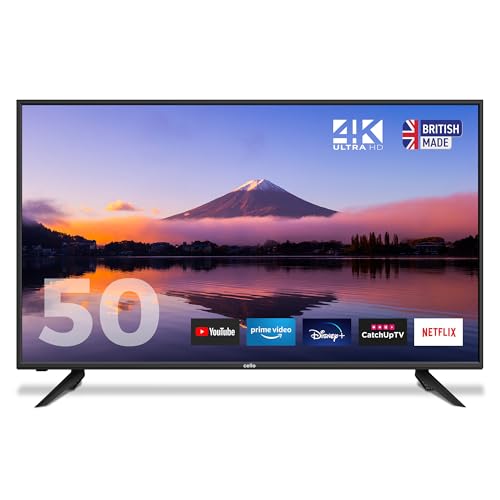 Cello 127cm 4K UHD Smart TV, Freeview, Apps, 3x HDMI, Black