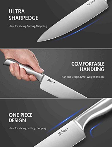 16-Piece German Steel Knife Set with Block by Yabano