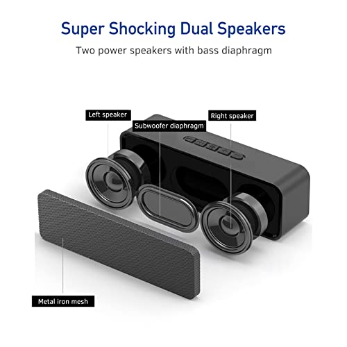 Sonkir Portable Wireless 5.0 Mini Speaker, 1500mAh, Black