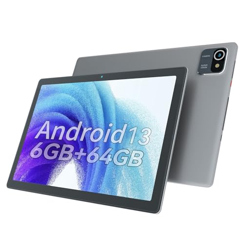 Hakaug 10" Android 13 Tablet, 6GB/64GB, 5000mAh, Gray