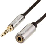 Amazon Basics 3.5mm Audio Extension Cable, 3.6m, Black/Grey