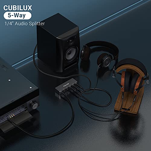 Cubilux 5-Channel 6.35mm Headphones Splitter Box, 5-Way