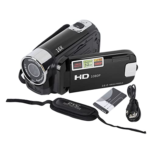 1080P 16MP Handheld Video Camera, 2.7in Screen, 16x Zoom