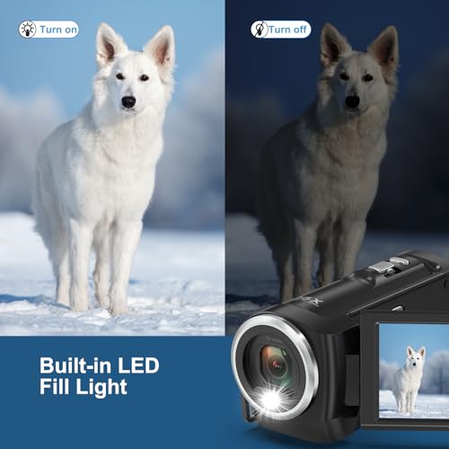 Delmodes 2.7K 50MP Vlogging Camcorder with LED Light