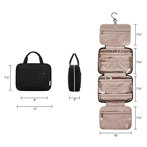 Clear Travel Toiletries Bag, 2 Pcs, TSA Approved, Black