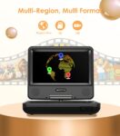 WONNIE 24cm Portable DVD Player with 18cm HD Swivel Screen