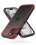 MobNano Ultra Thin Hybrid Case for iPhone 15 - Black/Red