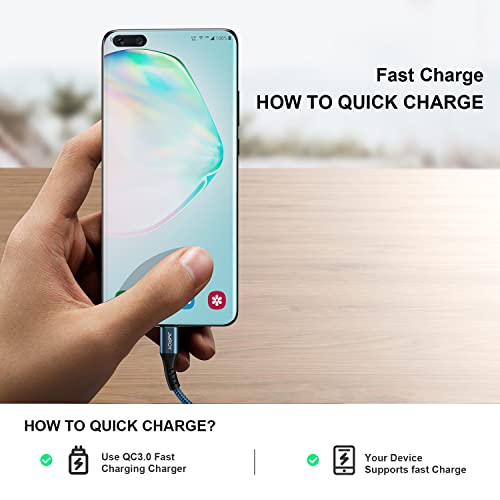 Micro USB Cable 2m 2-Pack Fast Charging Nylon for Android