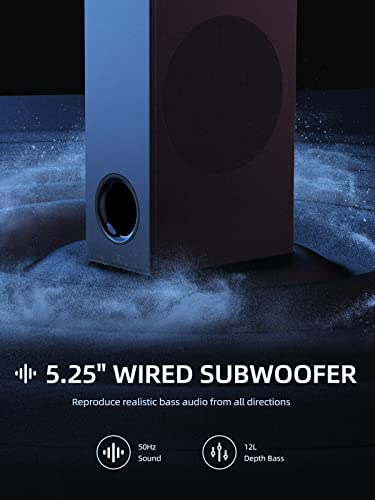 MEREDO 180W Detachable Sound Bar with Subwoofer 2.1CH