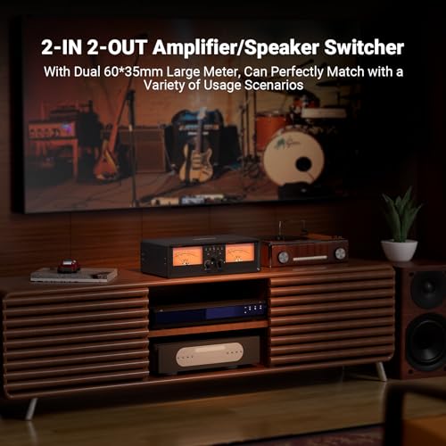 ET30 VU Meter Amp/Speaker Selector, 2 In/Out, w/ Display & Remote