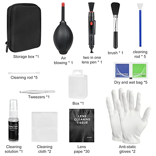 Pro Camera Cleaning Kit with Storage Box & Accessories