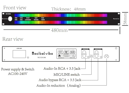 Decibelvibe TNZ SGVUM6 - Audio VU Meter with RCA & 3.5mm Input