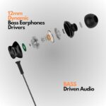 Betron BS10 Wired Earphones with Mic, 12mm Drivers