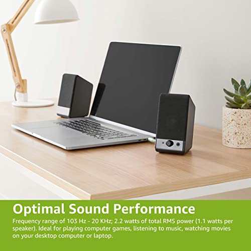 Amazon Basics USB-Powered Computer Speakers, Black
